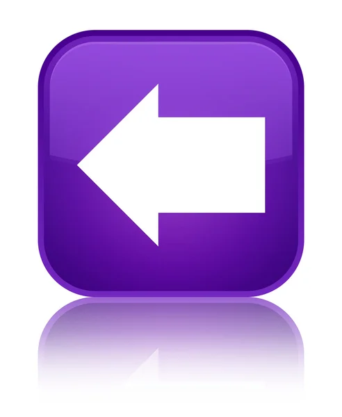 Icono flecha trasera brillante botón cuadrado púrpura —  Fotos de Stock