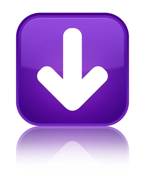 Stáhnout ikonu lesklé fialové čtvercové tlačítko šipkou — Stock fotografie