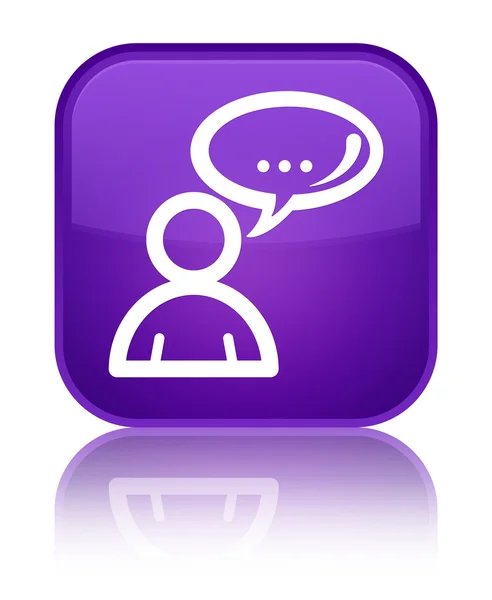 Social network icon shiny purple square button — Stock Photo, Image