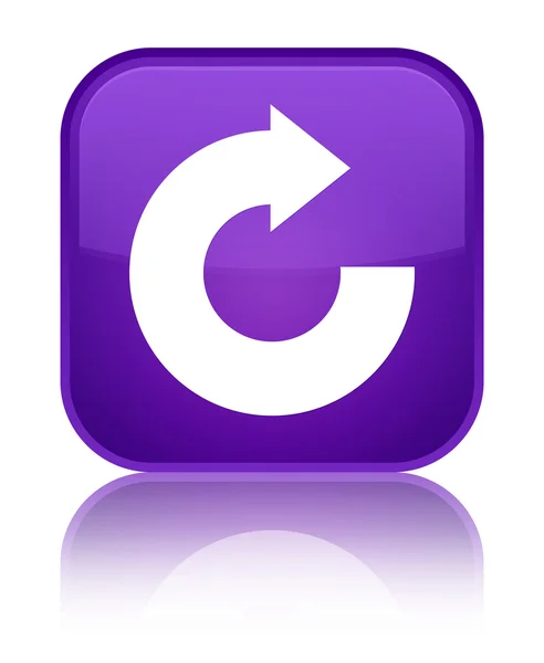 Responder ícone de seta brilhante roxo botão quadrado — Fotografia de Stock