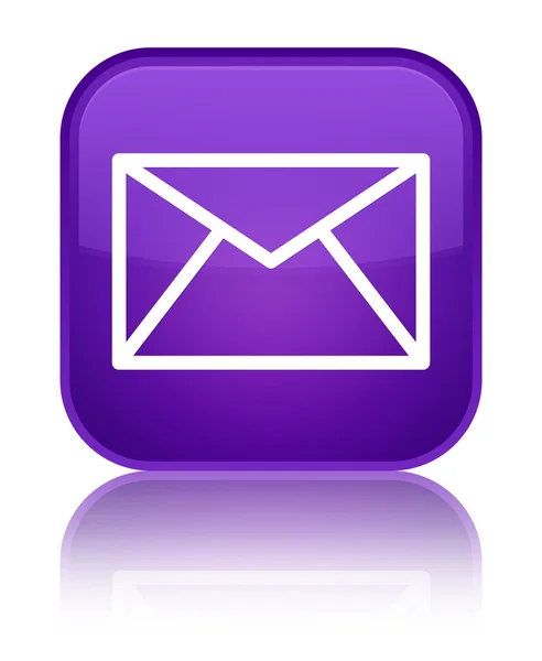 Email icon shiny purple square button — Stock Photo, Image