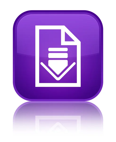 Download document icon shiny purple square button — Stock Photo, Image