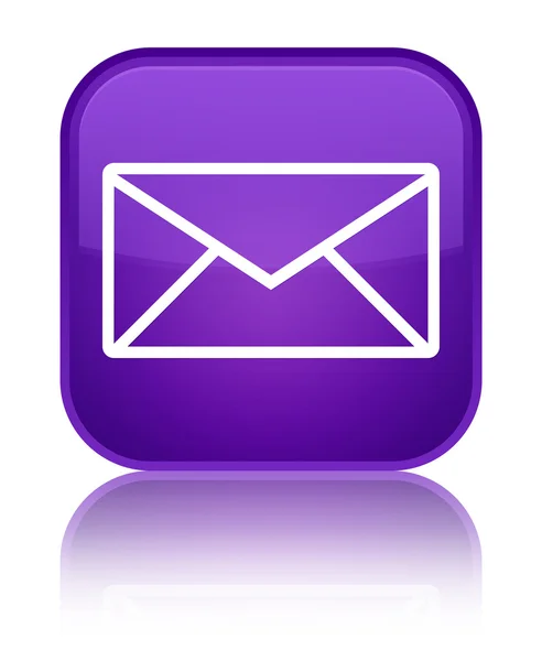 Email icon shiny purple square button — Stock Photo, Image