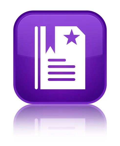 Icono marcador brillante púrpura botón cuadrado — Foto de Stock