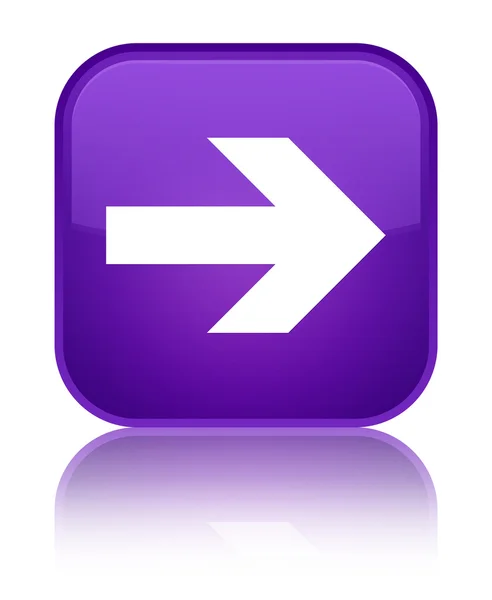 Siguiente icono de flecha brillante botón cuadrado púrpura — Foto de Stock