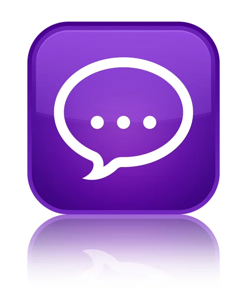 Talk icon shiny purple square button — Stock Photo, Image