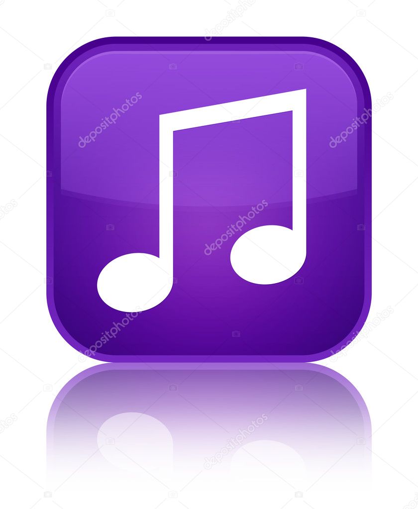 Music icon shiny purple square button
