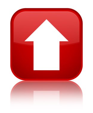 Ok simgesi parlak kırmızı kare düğmesini upload