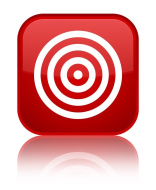 Hedef kutsal kişilerin resmi parlak kırmızı kare düğme