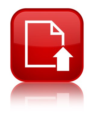 Belge simgesi parlak kırmızı kare düğmesini upload