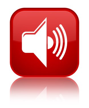 Ses simgesi parlak kırmızı kare düğmesi