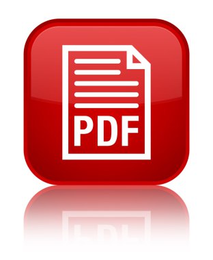 PDF belge kutsal kişilerin resmi parlak kırmızı kare düğme
