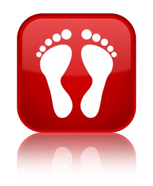 Ayak izi kutsal kişilerin resmi parlak kırmızı kare düğme