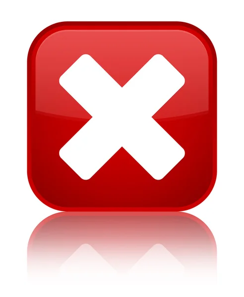 Cancel icon shiny red square button — Stock Photo, Image