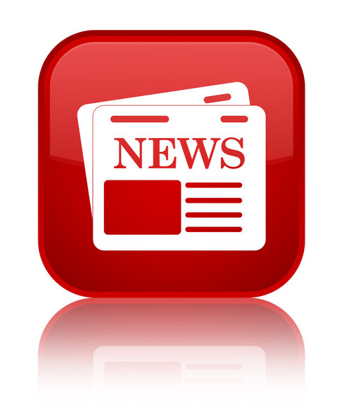 Newspaper icon shiny red square button