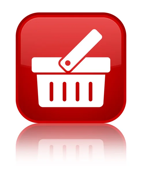Tlačítko nákupního košíku ikonu lesklé Rudé náměstí — Stock fotografie