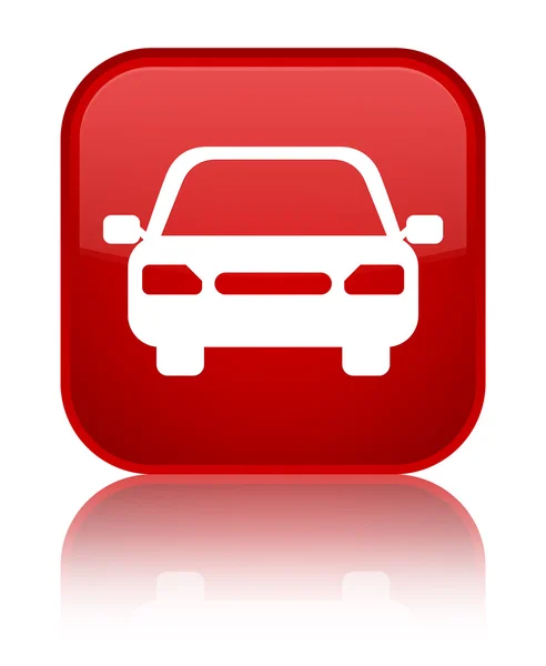 Car icon shiny red square button — Stock Photo, Image