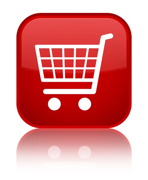 Ecommerce icon shiny red square button — Stock Photo, Image