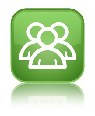 Grup simgesi parlak yumuşak yeşil kare düğme