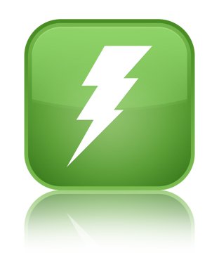 Elektrik kutsal kişilerin resmi parlak yumuşak yeşil kare düğme