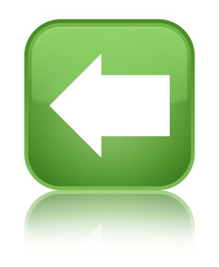 Ok simgesi parlak yumuşak yeşil kare geri düğmesi