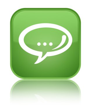 Sohbet simgesi parlak yumuşak yeşil kare düğme