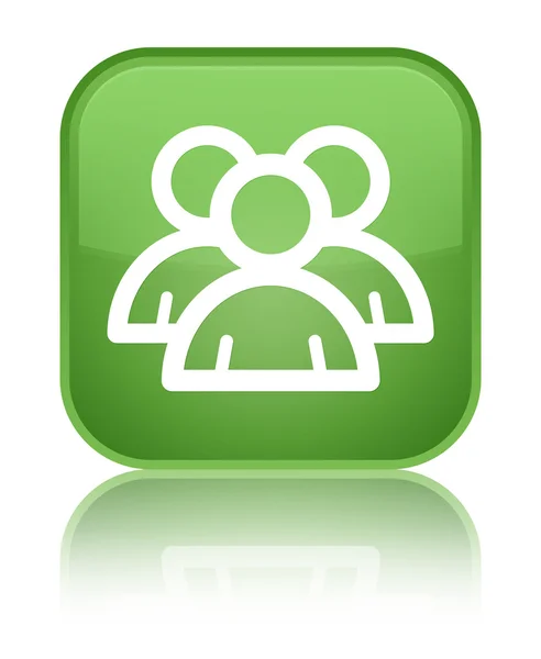 Gruppo icona lucido morbido pulsante quadrato verde — Foto Stock