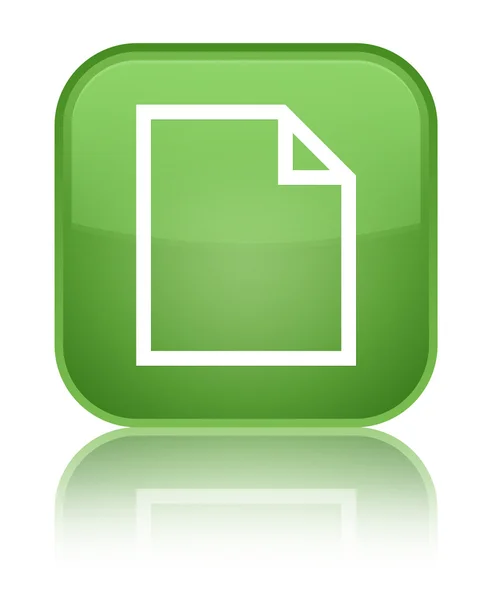 Бланк значок страницы блестит мягкой зеленой квадратной кнопкой — стоковое фото