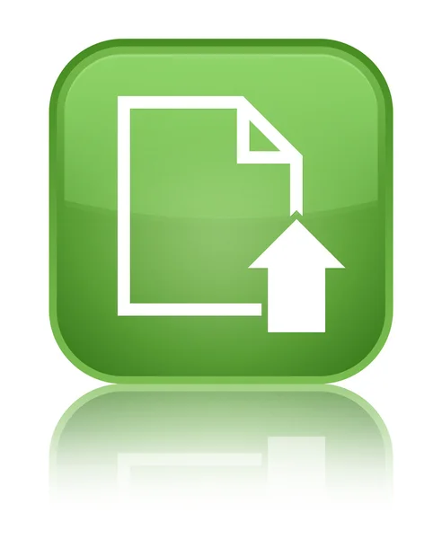 Carregar documento ícone brilhante botão quadrado verde macio — Fotografia de Stock