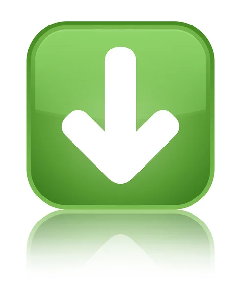 Baixar ícone de seta brilhante botão quadrado verde suave — Fotografia de Stock