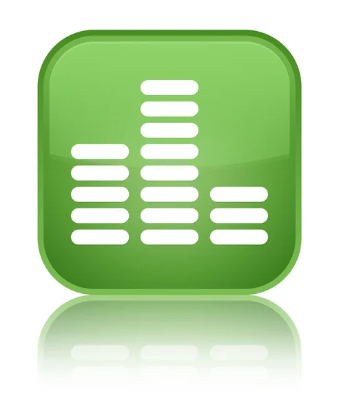 Icono ecualizador brillante botón cuadrado verde suave —  Fotos de Stock