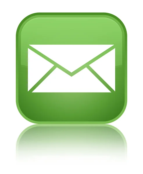 E-post ikonen glänsande mjuka gröna fyrkantiga knappen — Stockfoto