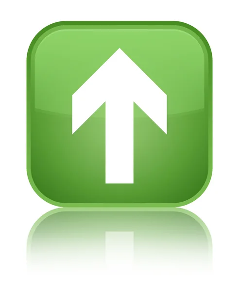 Nahrát šipku ikony lesklý měkký zelený čtvercové tlačítko — Stock fotografie