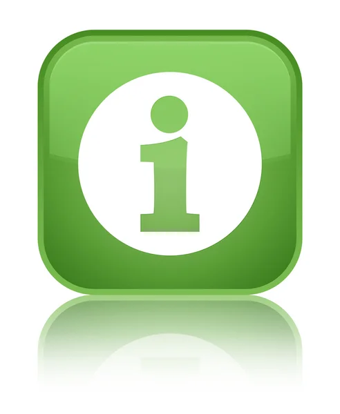 Info glanzend zacht groene vierkante knoop van het pictogram — Stockfoto