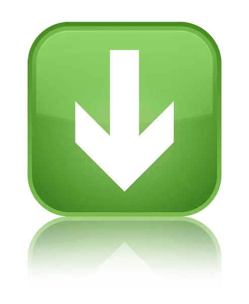 Töltse le a nyíl ikon fényes lágy zöld négyzet gomb — Stock Fotó