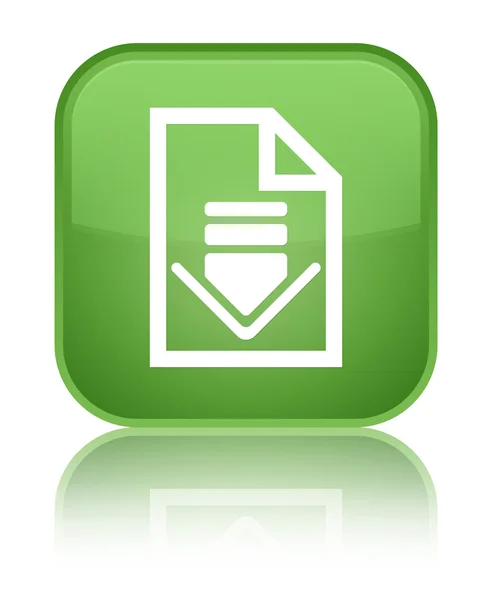 Download document icon shiny soft green square button — Stock Photo, Image
