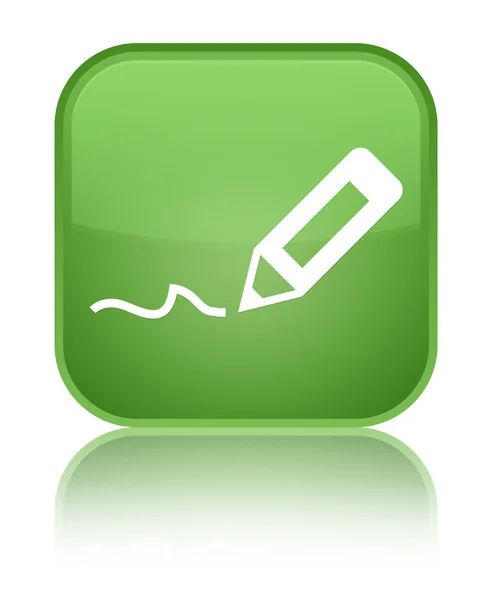 Zarejestruj się ikony błyszczący miękki zielony przycisk kwadratowy — Zdjęcie stockowe