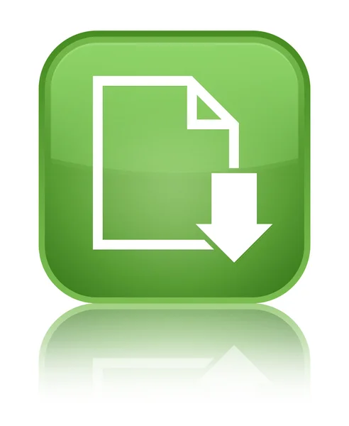 Letöltés dokumentum ikon fényes lágy zöld négyzet gomb — Stock Fotó