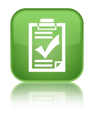 Denetim listesi kutsal kişilerin resmi parlak yumuşak yeşil kare düğme