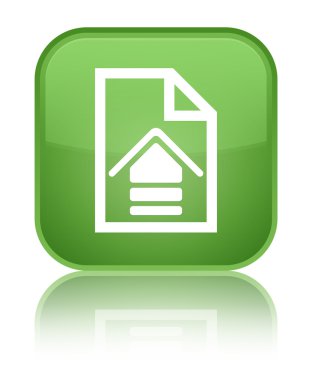 Belge simgesi parlak yumuşak yeşil kare düğmesini upload