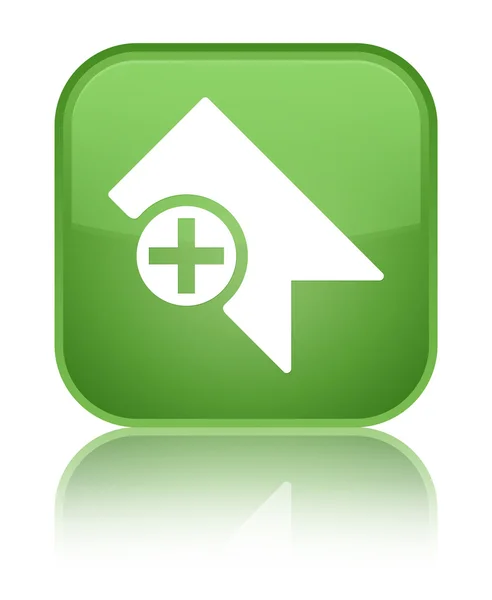 Bookmark icon shiny soft green square button — Stock Photo, Image