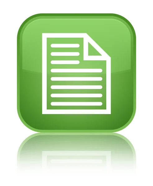 Icono de página de documento brillante botón cuadrado verde suave —  Fotos de Stock