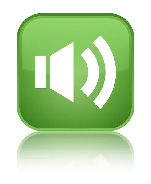 Volume icon shiny soft green square button — Stock Photo, Image