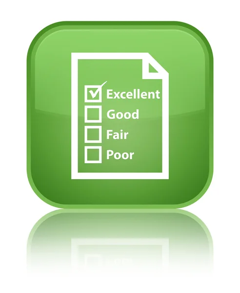 Questionnaire icon shiny soft green square button