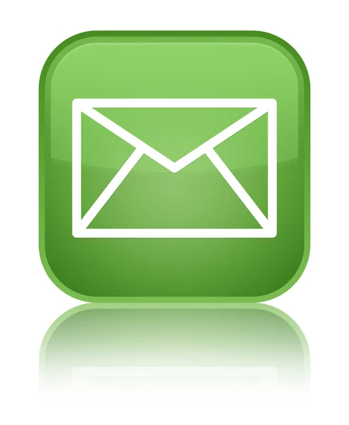 Email icon shiny soft green square button