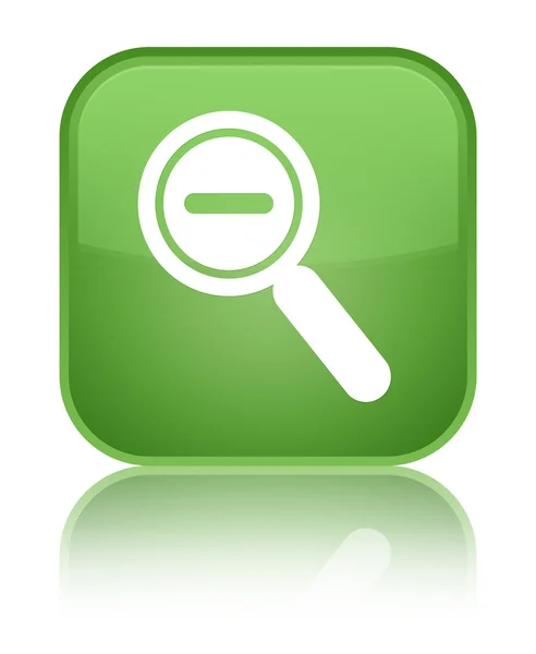 Zooma ut ikonen glänsande mjuka gröna fyrkantiga knappen — Stockfoto