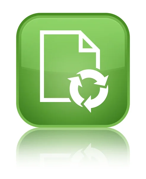Documento processo icona lucido morbido pulsante quadrato verde — Foto Stock