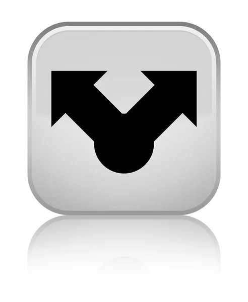 Compartilhar ícone brilhante botão quadrado branco — Fotografia de Stock