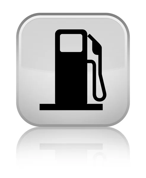Fuel dispenser ikonen glänsande vita fyrkantiga knappen — Stockfoto