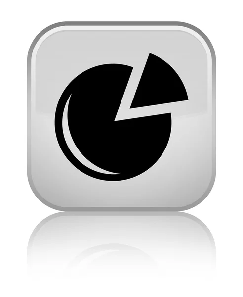 Diagramm-Symbol glänzend weiße quadratische Taste — Stockfoto